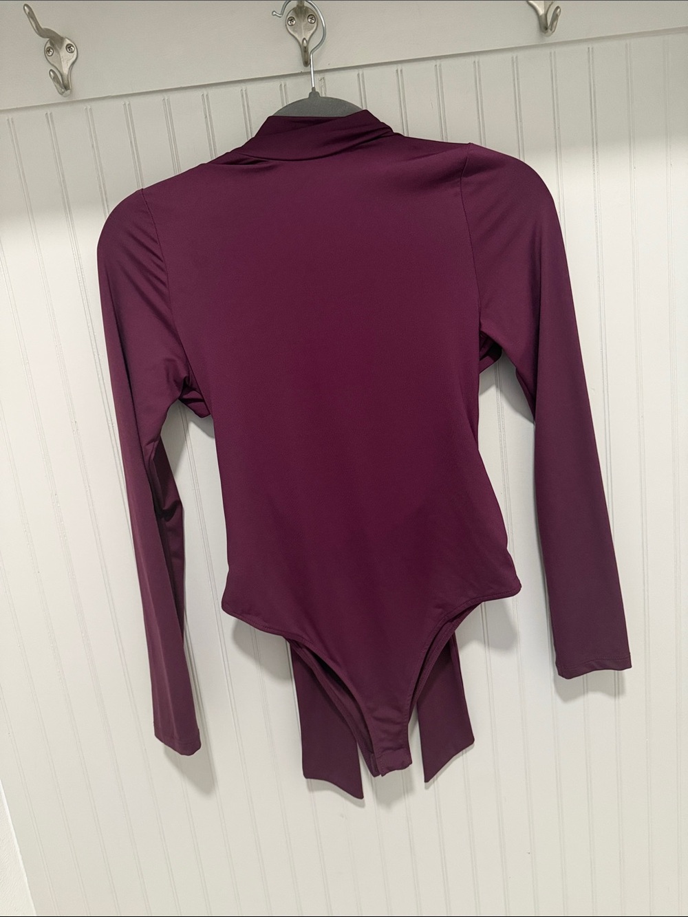 Zara Plum Purple Bow-Back Long-Sleeve Bodysuit - Picture 5 of 6
